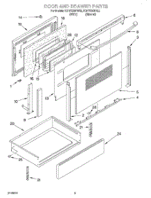 04 - Door And Drawer parts for Kitchenaid Range KGRT500FWH2 from AppliancePartsPros.com