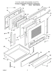 03 - Door And Drawer parts for Kitchenaid Range KESH307HBS0 from AppliancePartsPros.com