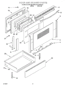 05 - Door & Drawer parts for Kitchenaid Range KGST300FWH2 from AppliancePartsPros.com
