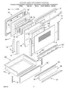 03 - Door And Drawer parts for Kitchenaid Range KESC307GBL0 from AppliancePartsPros.com
