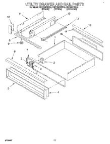 08 - Utility Drawer And Rail parts for Kitchenaid Range KDDT207BBL5 from AppliancePartsPros.com