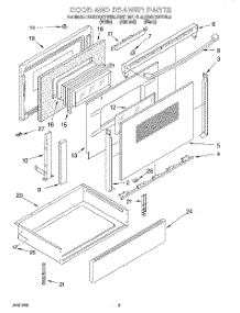 04 - Door And Drawer parts for Kitchenaid Range KGST307FBL0 from AppliancePartsPros.com
