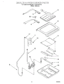 04 - Broiler And Oven Burner parts for Kitchenaid Range KGST300FWH0 from AppliancePartsPros.com