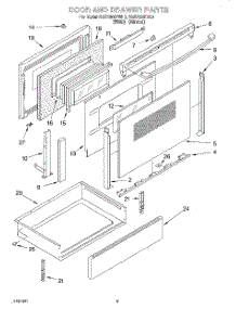 05 - Door And Drawer parts for Kitchenaid Range KGST300FWH0 from AppliancePartsPros.com
