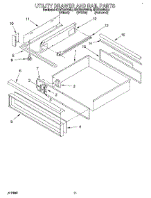 08 - Utility Drawer And Rail parts for Kitchenaid Range KDDT207BAL0 from AppliancePartsPros.com