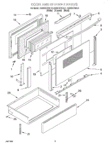 03 - Door And Drawer parts for Kitchenaid Range KESH307BWH4 from AppliancePartsPros.com