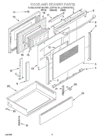 04 - Door And Drawer parts for Kitchenaid Range KGST307BWH1 from AppliancePartsPros.com
