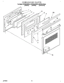 04 - Oven Door parts for Kitchenaid Range KDDT207BBL8 from AppliancePartsPros.com