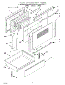 04 - Door And Drawer parts for Kitchenaid Range KGST307BWH2 from AppliancePartsPros.com