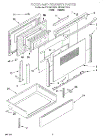 03 - Door And Drawer parts for Kitchenaid Range KESC307BWH5 from AppliancePartsPros.com