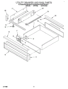 08 - Utility Drawer And Rail parts for Kitchenaid Range KDDT207BBL6 from AppliancePartsPros.com