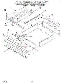 08 - Utility Drawer And Rail parts for Kitchenaid Range KDDT207BWH7 from AppliancePartsPros.com