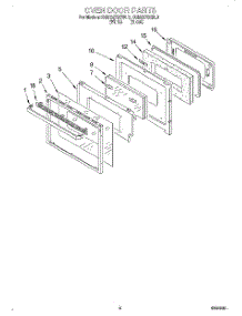 06 - Oven Door parts for Kitchenaid Oven KGBS276XWH0 from AppliancePartsPros.com