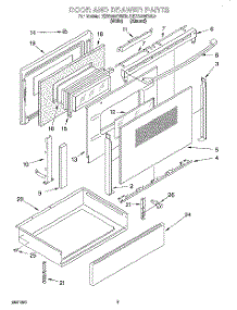 03 - Door And Drawer parts for Kitchenaid Range KESS300BWH0 from AppliancePartsPros.com