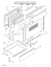 03 - Door And Drawer parts for Kitchenaid Range KESH307BAL6 from AppliancePartsPros.com