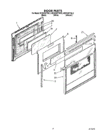 03 - Door, Literature parts for Kitchenaid Range KEDH207YBL2 from AppliancePartsPros.com