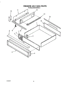 06 - Drawer And Rail parts for Kitchenaid Range KEDS200YBL0 from AppliancePartsPros.com