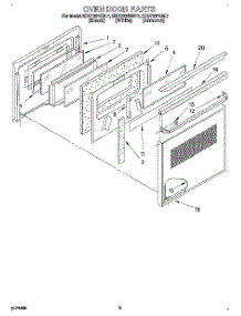 04 - Oven Door parts for Kitchenaid Range KDDT207BBL7 from AppliancePartsPros.com