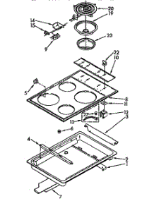Cooktop parts for Kitchenaid Range KEDS207AL1 from AppliancePartsPros.com