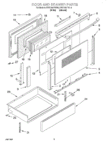 03 - Door And Drawer parts for Kitchenaid Range KESC307BWH6 from AppliancePartsPros.com