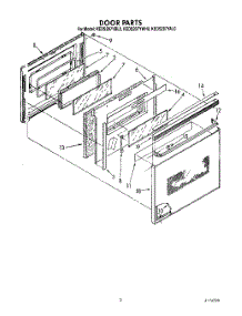 02 - Door parts for Kitchenaid Range KEDS207YBL0 from AppliancePartsPros.com