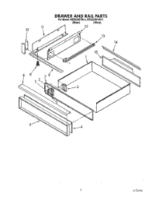 05 - Drawer & Rail parts for Kitchenaid Range KEDS200YBL1 from AppliancePartsPros.com