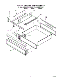 06 - Utility Drawer And Rail parts for Kitchenaid Range KEDS207YBL0 from AppliancePartsPros.com