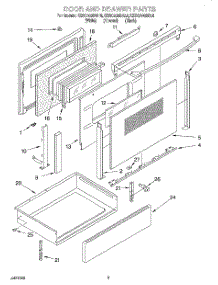 03 - Door And Drawer parts for Kitchenaid Range KESC300BAL5 from AppliancePartsPros.com