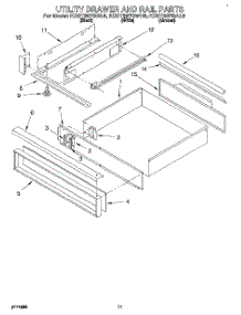 08 - Utility Drawer And Rail parts for Kitchenaid Range KDDT207BWH9 from AppliancePartsPros.com