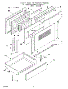 04 - Door & Drawer parts for Kitchenaid Range KGST300BWH0 from AppliancePartsPros.com