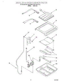 04 - Broiler & Oven Burner parts for Kitchenaid Range KGST300BWH2 from AppliancePartsPros.com