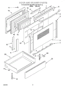 05 - Door & Drawer parts for Kitchenaid Range KGST300BWH2 from AppliancePartsPros.com