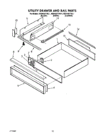 07 - Utility Drawer And Rail parts for Kitchenaid Range KEDH207YWH1 from AppliancePartsPros.com