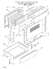 03 - Door And Drawer parts for Kitchenaid Range KESC307BWH1 from AppliancePartsPros.com