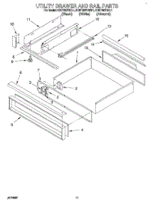 08 - Utility Drawer And Rail parts for Kitchenaid Range KDDT207BBL1 from AppliancePartsPros.com