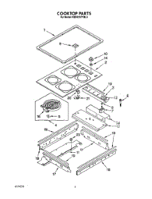 05 - Cooktop, Lit / Optional parts for Kitchenaid Range KEDH207YBL0 from AppliancePartsPros.com