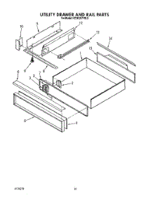 08 - Utility Drawer And Rail parts for Kitchenaid Range KEDH207YBL0 from AppliancePartsPros.com
