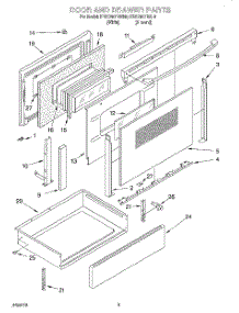 03 - Door And Drawer parts for Kitchenaid Range KESC307BAL8 from AppliancePartsPros.com