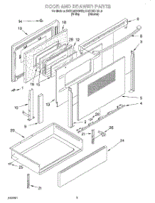 03 - Door And Drawer parts for Kitchenaid Range KESC307BWH9 from AppliancePartsPros.com