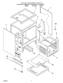 05 - Oven Chassis parts for Kitchenaid Range KGST307FWH1 from AppliancePartsPros.com