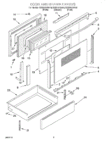03 - Door And Drawer parts for Kitchenaid Range KESH307BAL8 from AppliancePartsPros.com