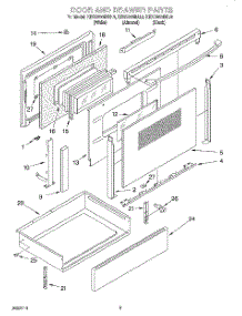 03 - Door And Drawer parts for Kitchenaid Range KESC300BBL8 from AppliancePartsPros.com