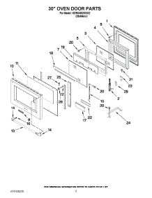 07 - 30`` Oven Door Parts parts for Kitchenaid Range KDRS483VSS02 from AppliancePartsPros.com