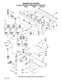 03 - Manifold Parts parts for Kitchenaid Range KGRS505XBL02 from AppliancePartsPros.com