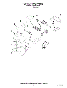 05 - Top Venting Parts parts for Kitchenaid Range KDRS407VSS01 from AppliancePartsPros.com