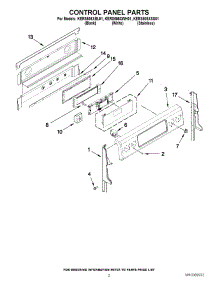 02 - Control Panel Parts parts for Kitchenaid Range KERS505XSS01 from AppliancePartsPros.com