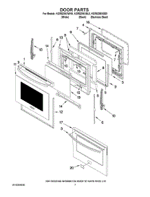 05 - Door Parts parts for Kitchenaid Range KGRS206XWH0 from AppliancePartsPros.com