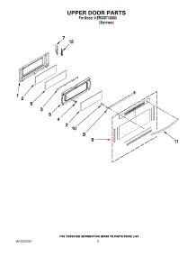 04 - Upper Door Parts parts for Kitchenaid Range KERS507XSS00 from AppliancePartsPros.com