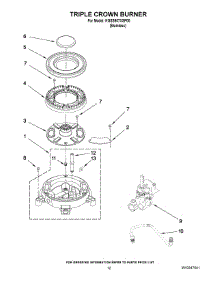 08 - Triple Crown Burner parts for Kitchenaid Range KGSS907XSP00 from AppliancePartsPros.com