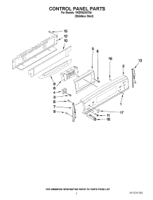 02 - Control Panel Parts parts for Whirlpool Range YKERS205TS4 from AppliancePartsPros.com
